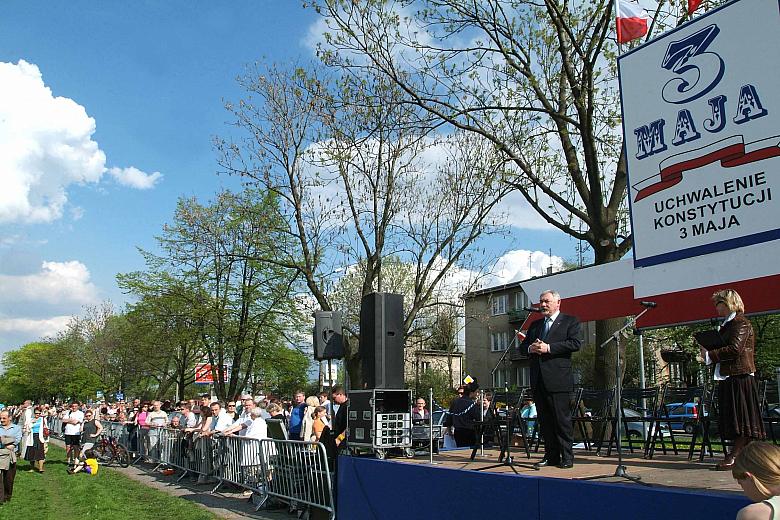 Wystąpienie Jacka Majchrowskiego, Prezydenta Miasta Krakowa, podczas inauguracji "Krakowskiej Majówki
z Kawalerią".