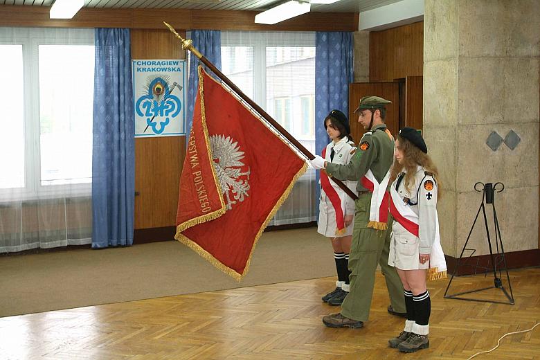 Wprowadzenie sztandaru Chorągwi Krakowskiej ZHP.