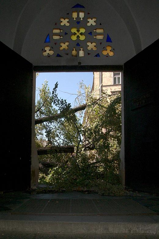 Taki widok roztaczał się przed wychodzącymi z Bazyliki.