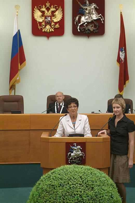 ...w której moskiewscy radni wysłuchali przemówienia Przewodniczącej Rady Miasta Krakowa Małgorzaty Radwan Ballady.